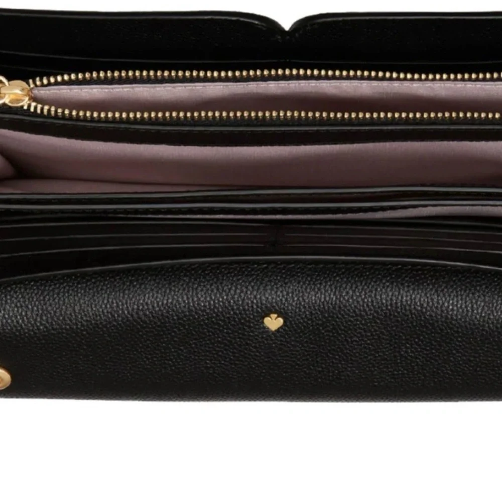 Kate Spade New York Toujours chain clutch bag, black leather with‎ gold accent